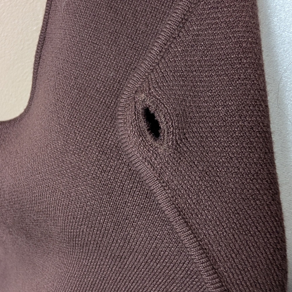 Calvin Klein Brown Knit Sweater Vest Button Front Sleeveless Size L - Picture 9 of 14